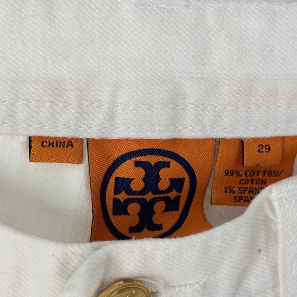 Tory Burch White Classic Bootcut Tory Jeans - Picture 9 of 10